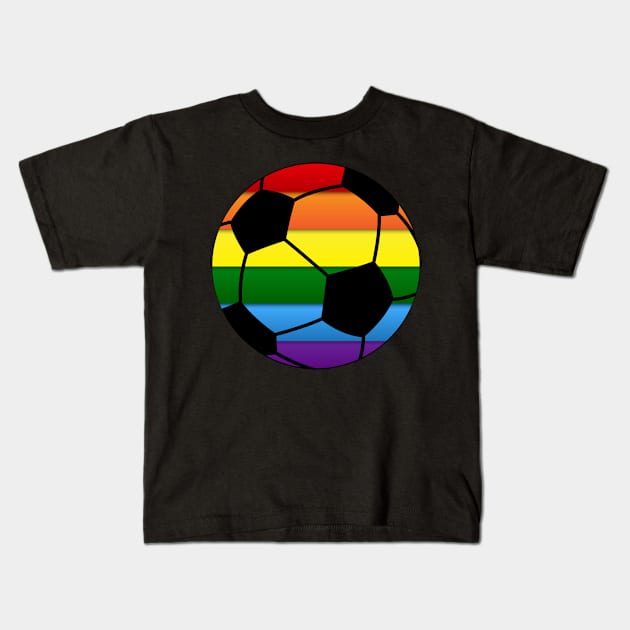 Soccer Gay Pride Lgbt Rainbow Flag Kids T-Shirt by jrgmerschmann